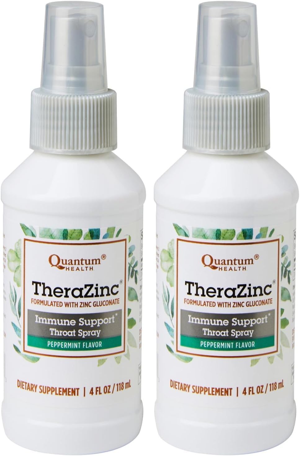 Health TheraZinc Oral Spray, Zinc Immune Support for Adults and Kids, Provides Throat Relief in a Soothing Liquid Zinc Spray, 4 Oz. (Pack of 2)