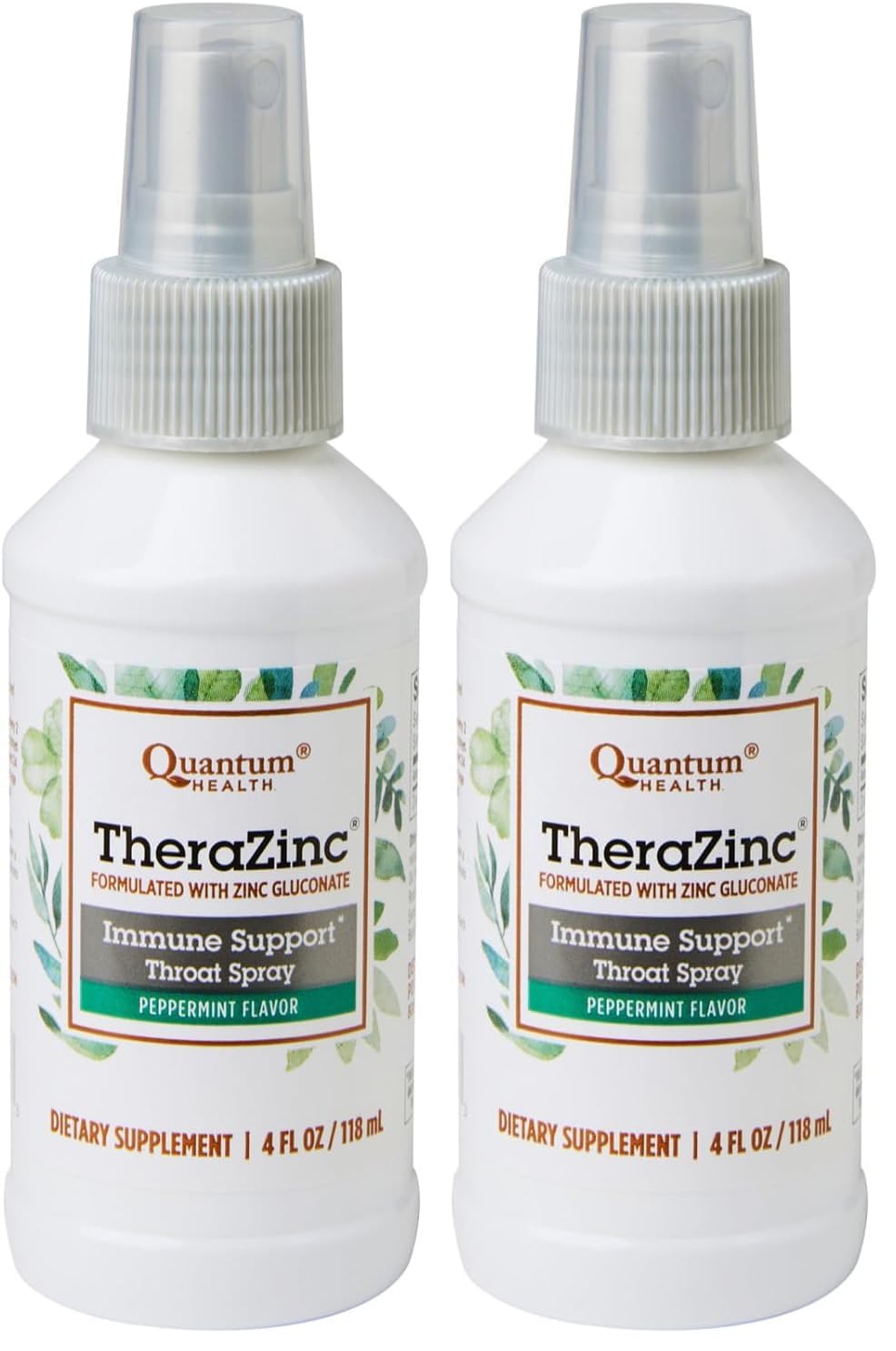 Health TheraZinc Oral Spray, Zinc Immune Support for Adults and Kids, Provides Throat Relief in a Soothing Liquid Zinc Spray, 4 Oz. (Pack of 2)