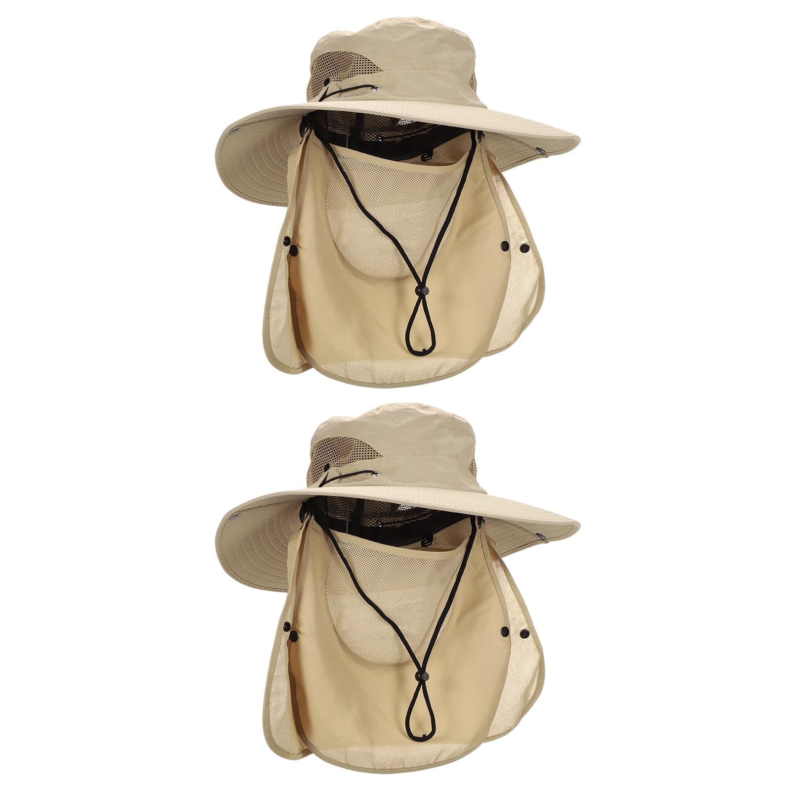 QUARKZMAN 2 Pezzi Cappello A Teso Larga in Poliestere Unisex da Pesca | Cappello Di Protezione Solare, Con Ala Rimovibile, Per Viso E Collo, Per Spiaggia Escursionismo Giardino Lavoro In