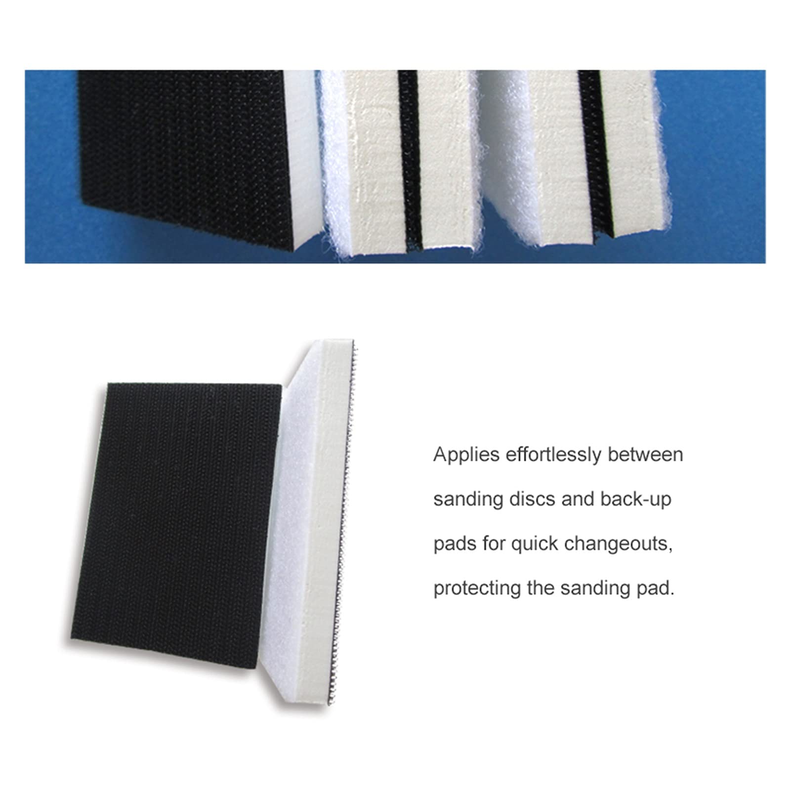Almohadilla de Pulido 5pcs 70 * 100mm Pad de Interfaz de Esponja de EVA Rectangular for Proteger la Placa de Respaldo de lijadora Que respalda el Gancho de la Herramienta abrasiva y el Bucle