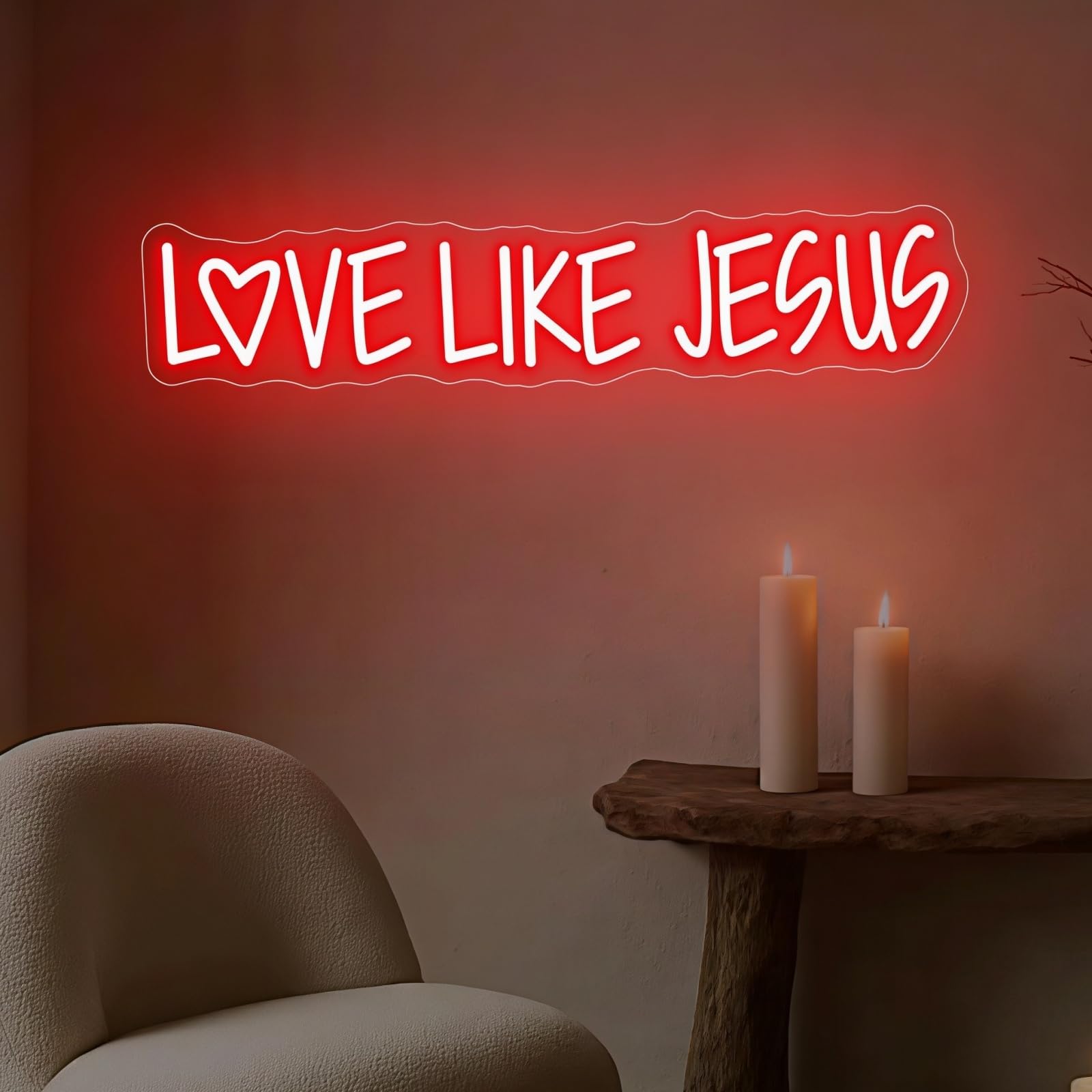Love Like Jesus LED Neon Sign Jesus LED Sign Religious Wall Decor Christian Theme Light Up Sign for Prayer Room Christian Church Bedroom Decor — image 1