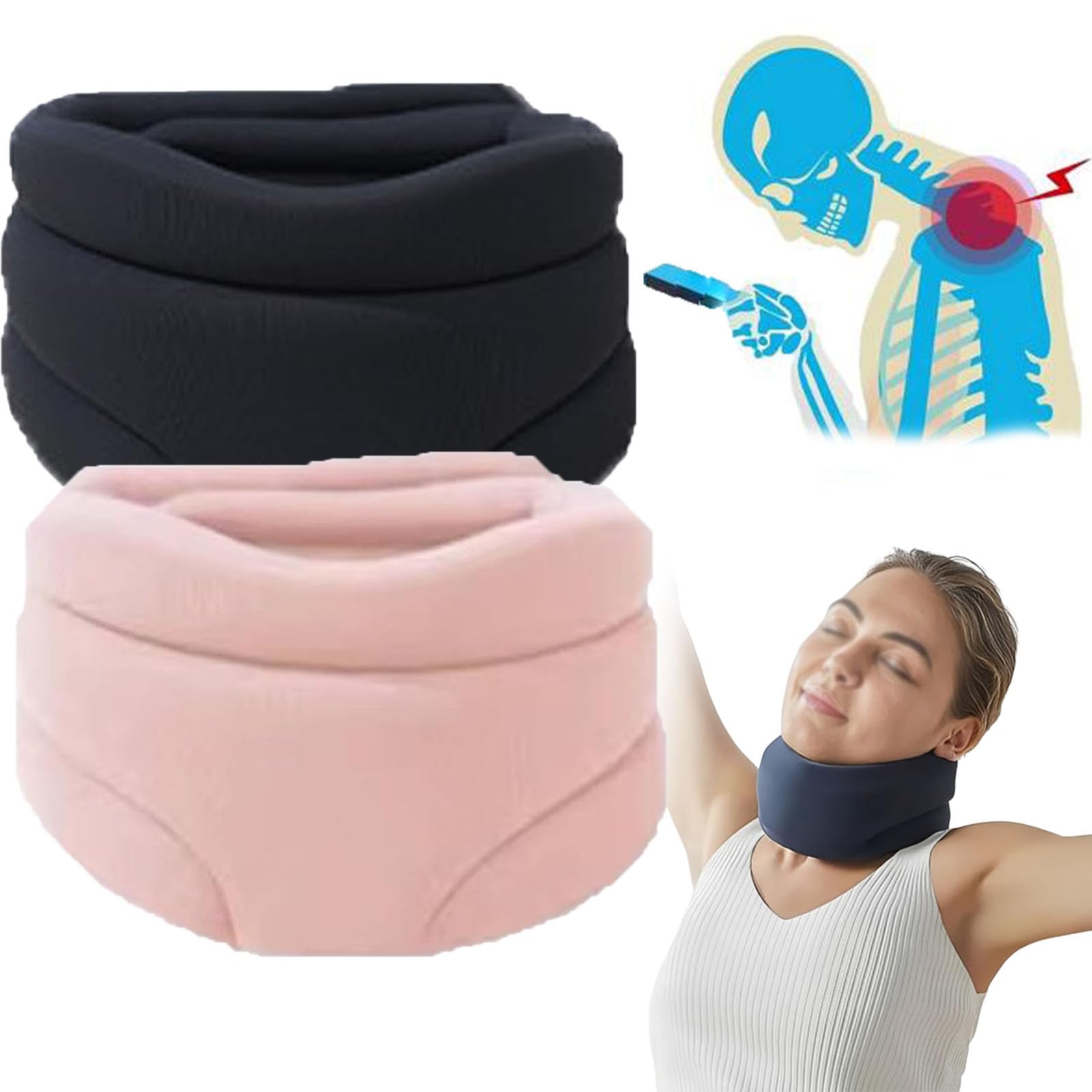 Vitavix Neck Support for Snoring, Cervicorrect Neck Brace by Healthy Lab Co, Neck Brace for Neck Pain and Support (2PCS,C)