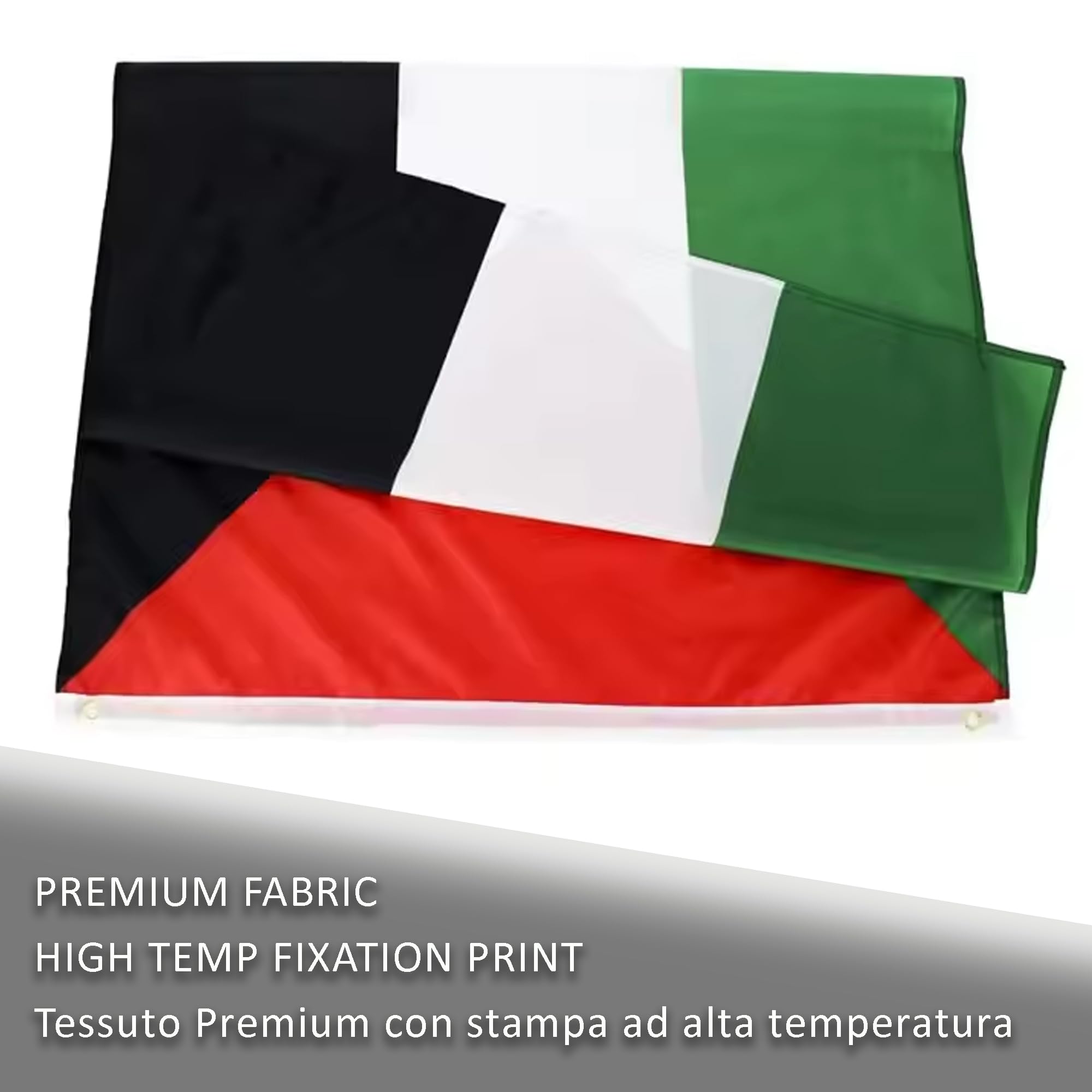 Bandiera Palestina 150x90cm con 2 Occhielli Resistente alle Intemperie per Esterno Bandiera Palestinese