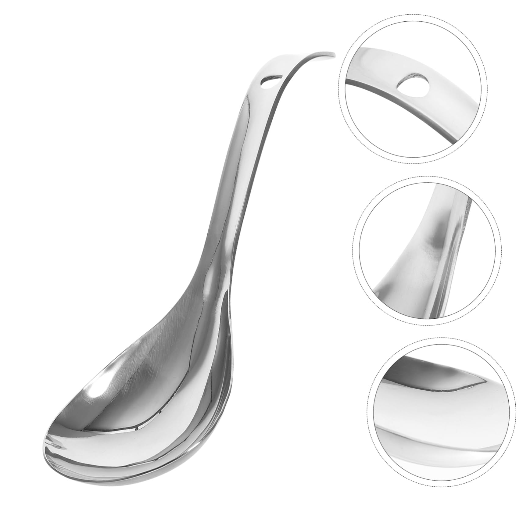 VINTORKY Stainless Steel Rice Spoon Coffee Beans Spoons Rice Paddle Spoon Safe Rice Paddle Rice Cooker Spoon Convenient Rice Spoon Serving Spoons Soup Paddle Rice Spatula Sauce Ladle Silver