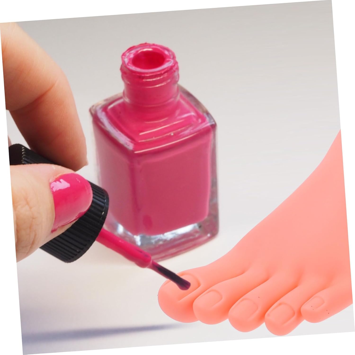 MERRYHAPY Nail Art Practice Foot Model Stand Soft and Durable Feet for Manicure Training for Nail Technicians and Artists Includes