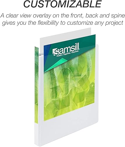 Miniatura 6 de Samsill 18917 Earth's Choice - Carpeta de visión de anillo redondo biodegradable con tapa de 12 pulgada, color blanco (Sam18917)