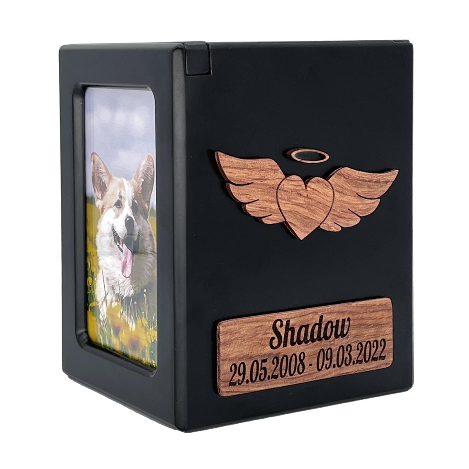 Tarngod custom name and date, engrave your blessing text, custom urn, pet urn for dogs and cats, souvenir wood box