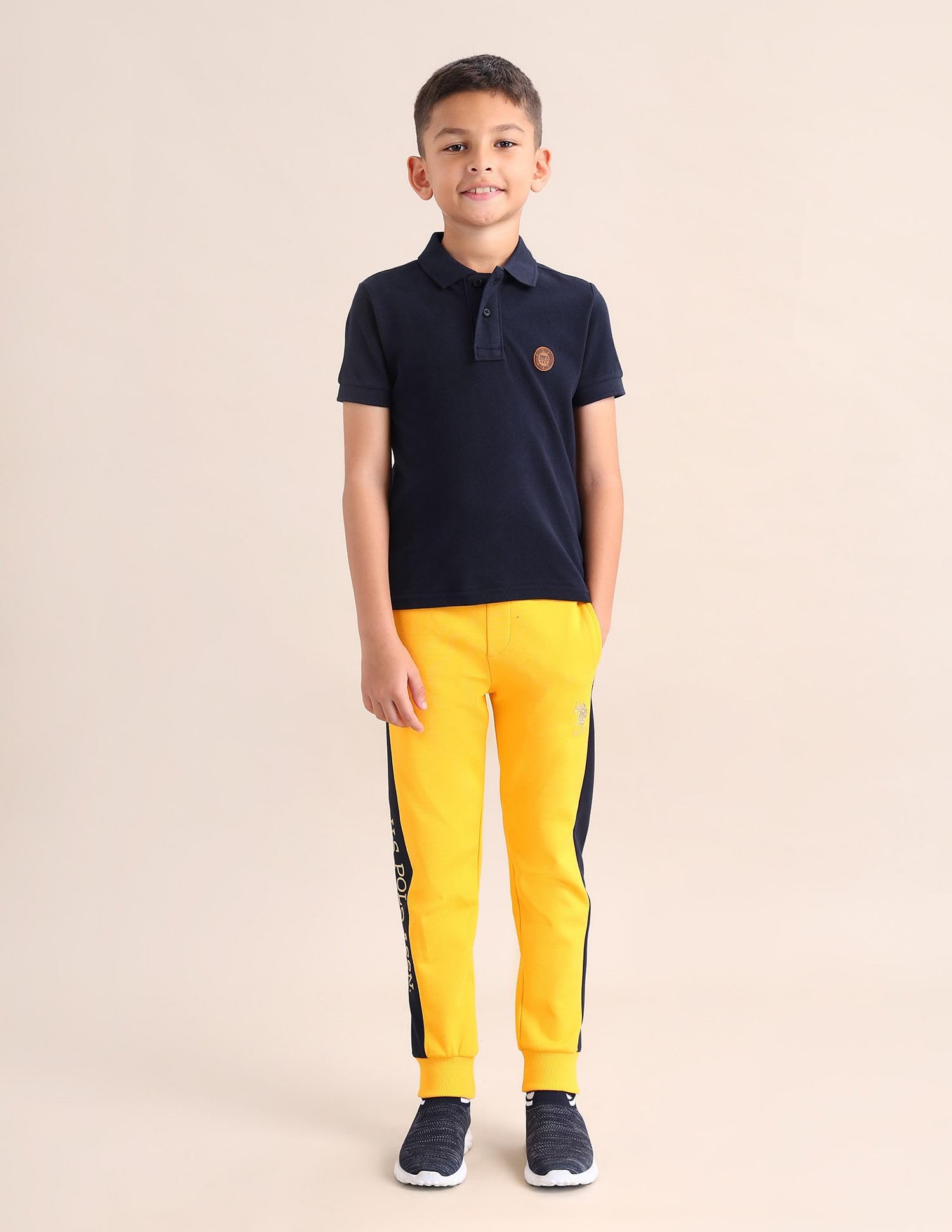 U.S. POLO ASSN. Kids Regular fit Cotton Solid Short Sleeves Polo Collar T-Shirts (UKTSHON0425_Blue_12M) 2