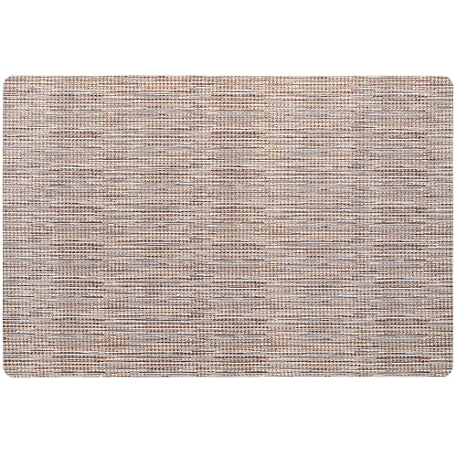 Town & Country Basics Smooth Step Houndstooth Low Profile Utility Kitchen Mat, Machine Washable, with Non-Slip Backing, Gold/Grey, 24"x35" by TOWN & COUNTRY BASICS - Used condition - US$10.11