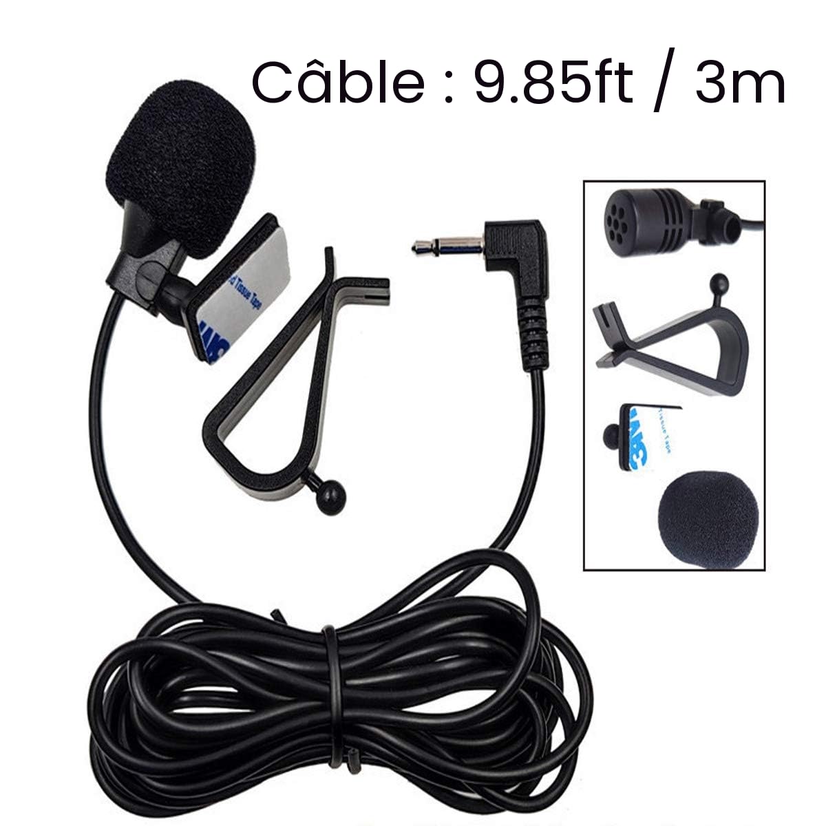Pioneer Microphone Externe 2,5 mm Remplacement pour Autoradio Bluetooth GPS DVD
