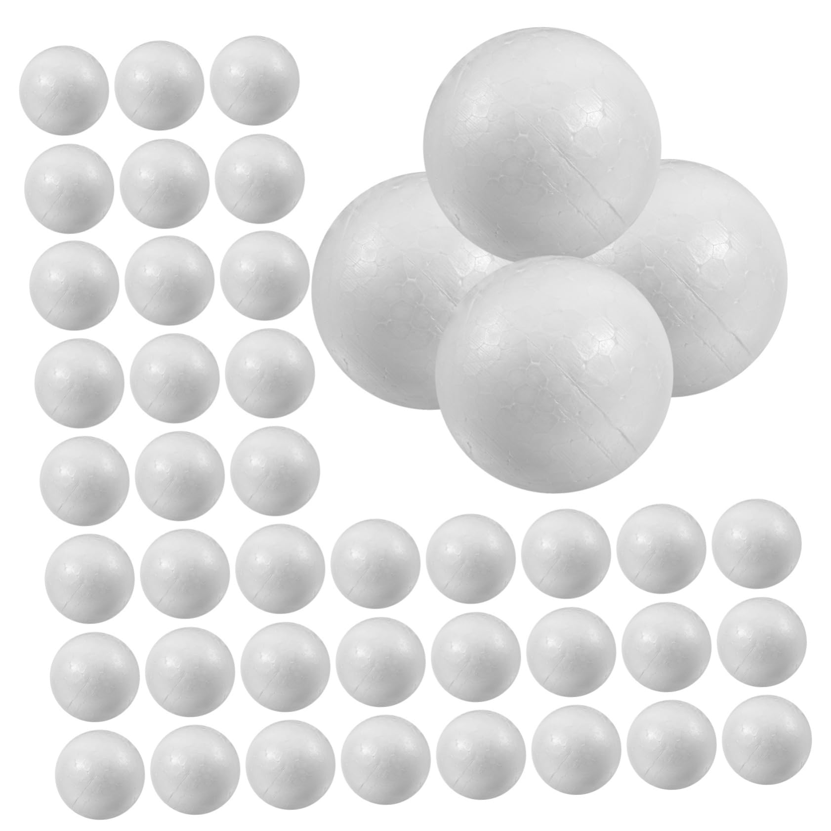 Homoyoyo 100 Bolas Redondas de Poliestireno de Espuma para Manualidades, Pintables y Lijables, Ideales para Decoración de Árboles de Navidad y Proyectos Escolares
