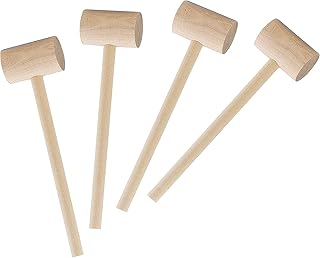 Maine Man Seafood Crab Mallets, Natural Hardwood, 7.75-Inches, Set of 4