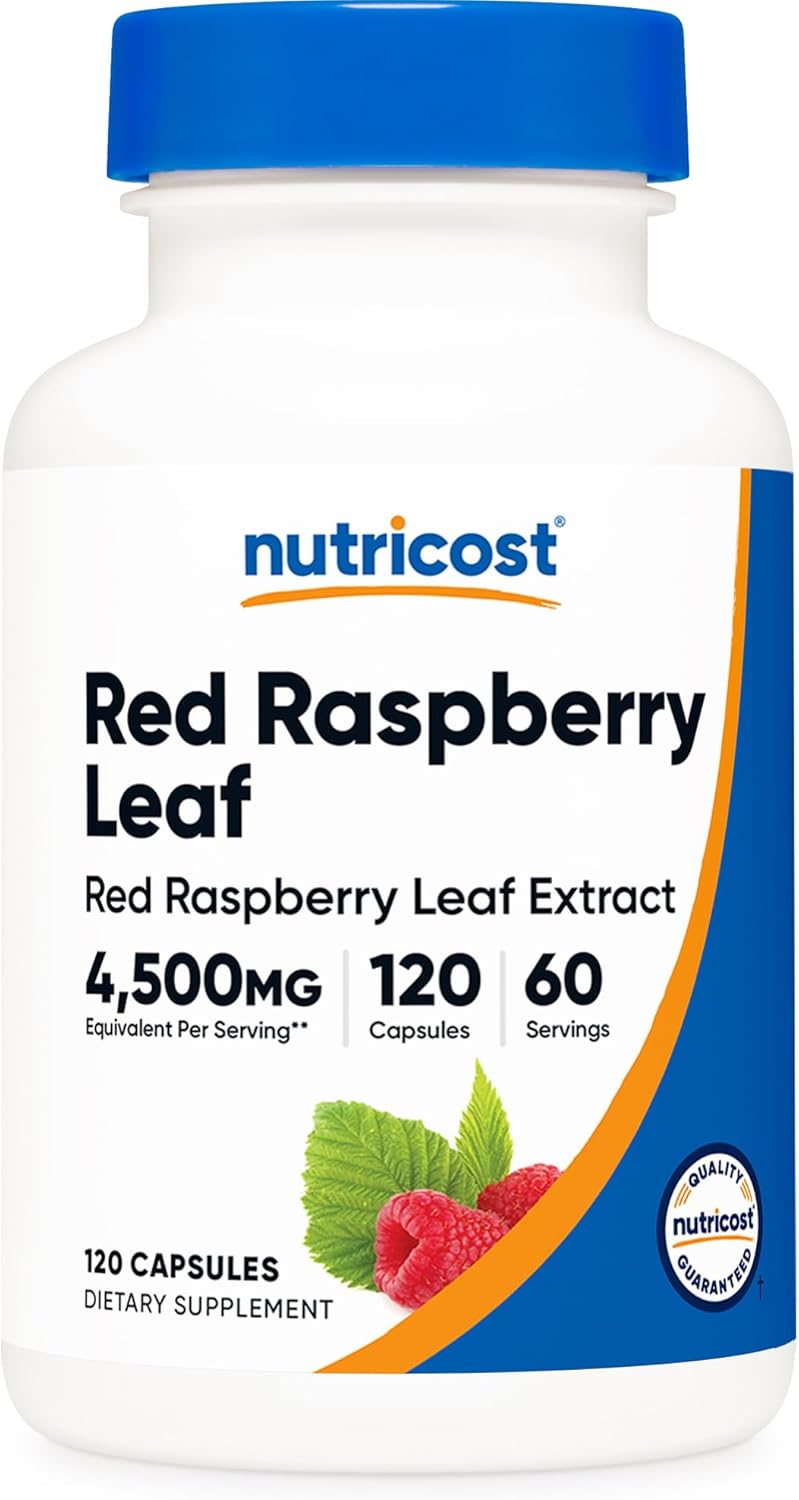 Nutricost Red Raspberry Leaf Extract 4,500mg Equivalent from 300mg of 15:1 Extract Per Servings, 120 Capsules for 60 Servings Per Bottle - Vegan Supplement, GMO Free and Gluten Free