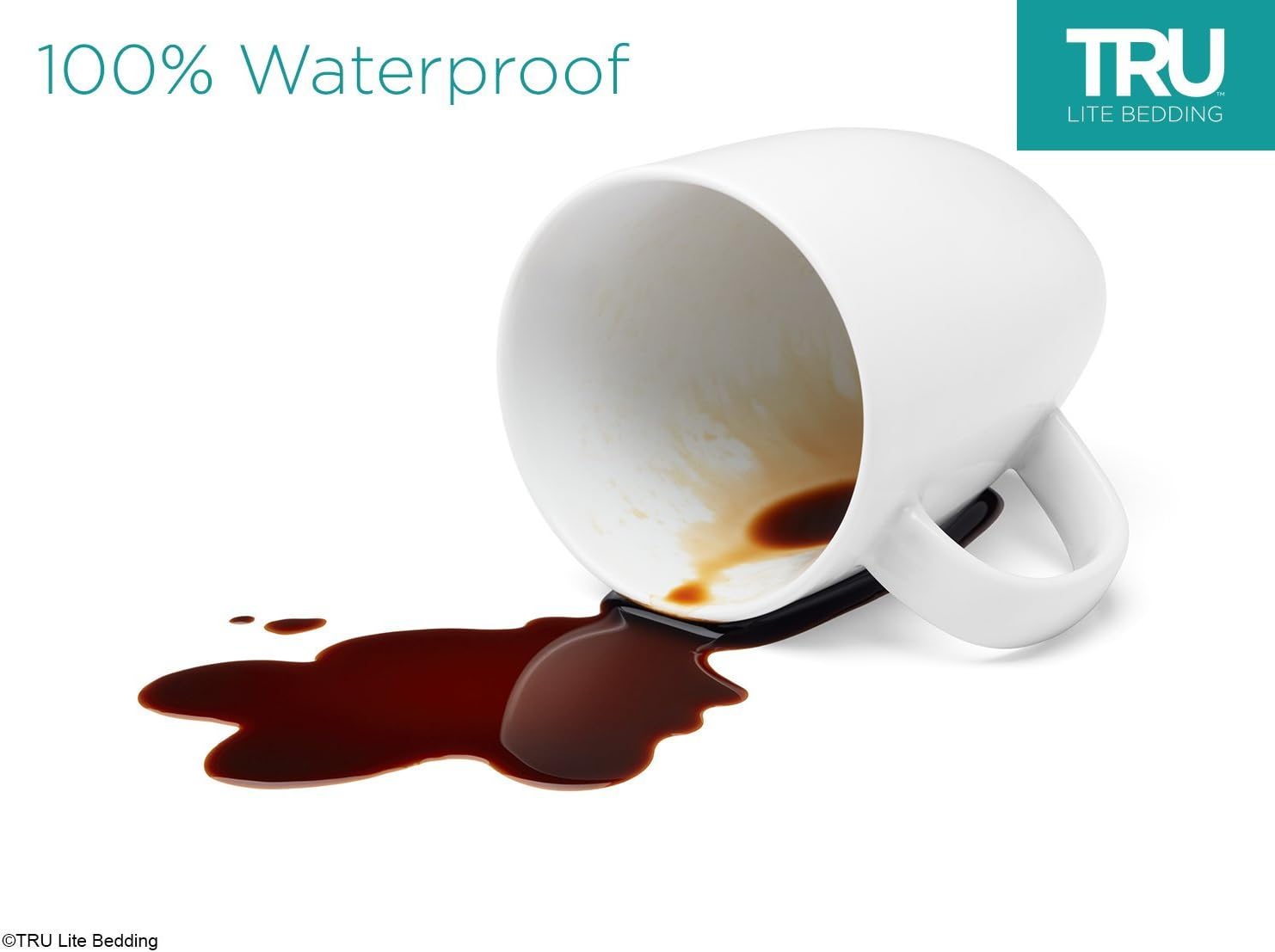 TRU Lite Bedding Six Side Mattress Cover - 100% Waterproof Mattress Protector - Safe & Clean & Breathable - Lock Out Odors, Body Fluids, Stains Zippered Mattress Encasement - Twin