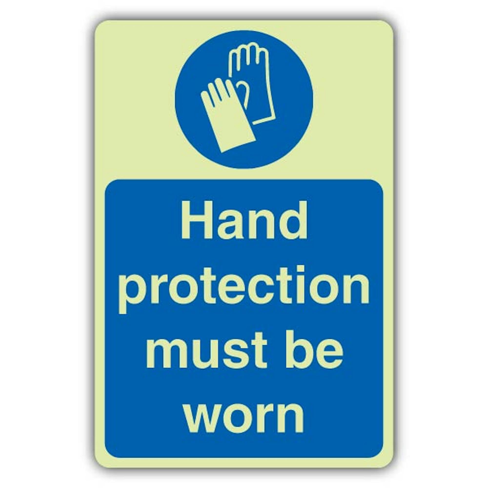V Safety Hand Protection Must Be Worn Panneau de sécurité 400 x 600 mm