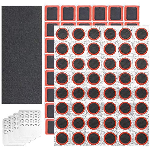 Johiux 96 Piezas Kit Pinchazos Bici, Kit Repara Pinchazos Bicicleta, Parches Bicicleta para Cámara De Aire del Neumático De La Bicicleta De La Bici (Sin Pegamento). (Style 1)