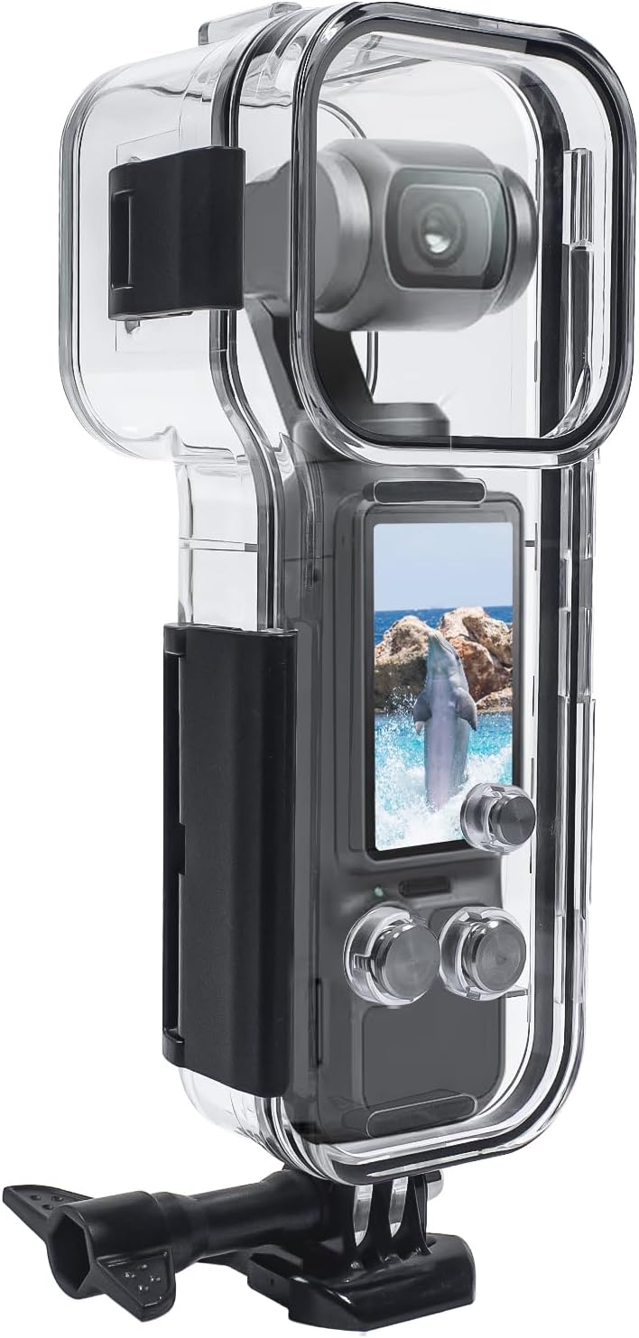 OKFUN 147FT/45M Waterproof Housing Case Compatible with DJI Osmo Pocket 3 Diving Underwater Dive Cover Protective Shell with Bracket Mount Camera Pocket3 Accessories