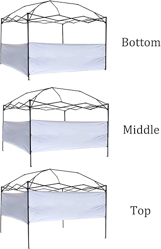 Miniatura 3 de Dos medias paredes, 2 paneles de pared solar de media pared lateral para toldo emergente, carpa de refugio de 10 x 10 pies, 10 x 15 pies, 10 x 20