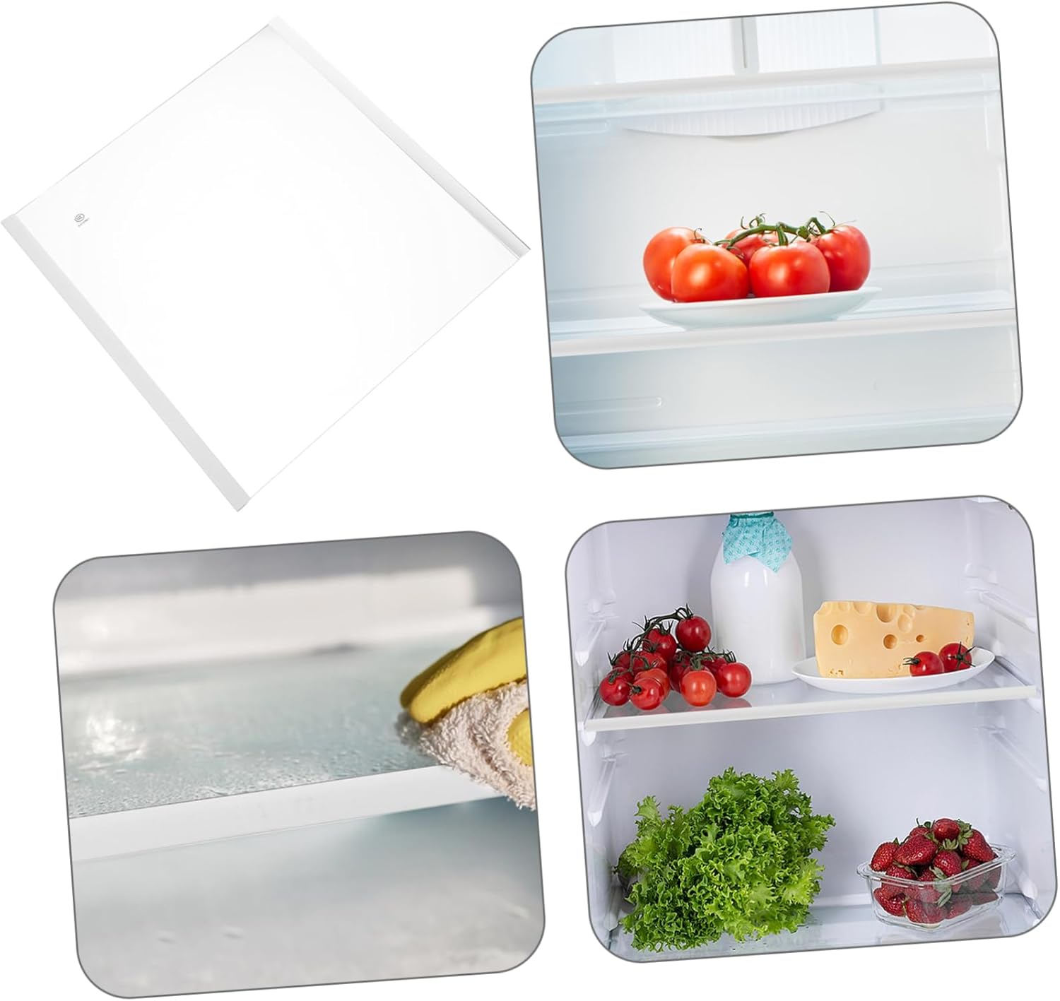 Angoily Replacement Shelves Freezer Divider Glass Shelf Replacement for Kitchen Fridge