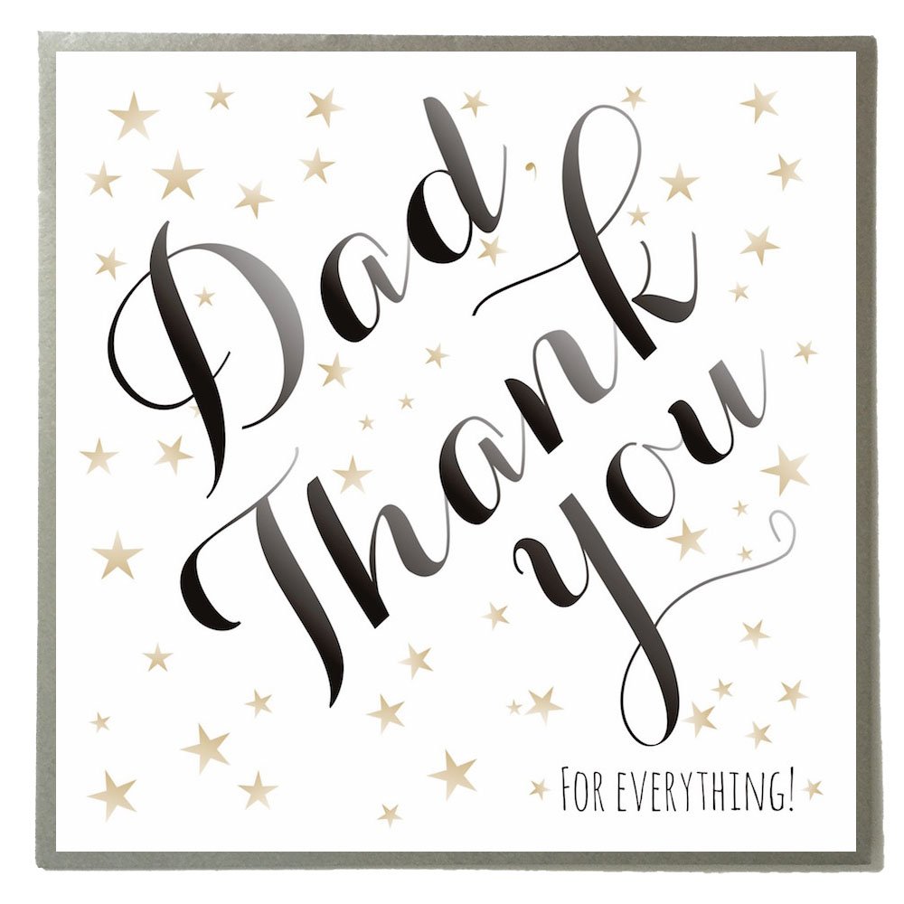 Claire Giles Greeting Cards, Happy Father's Day Dad Card, Gold Stars Design Father's Day Greeting Card