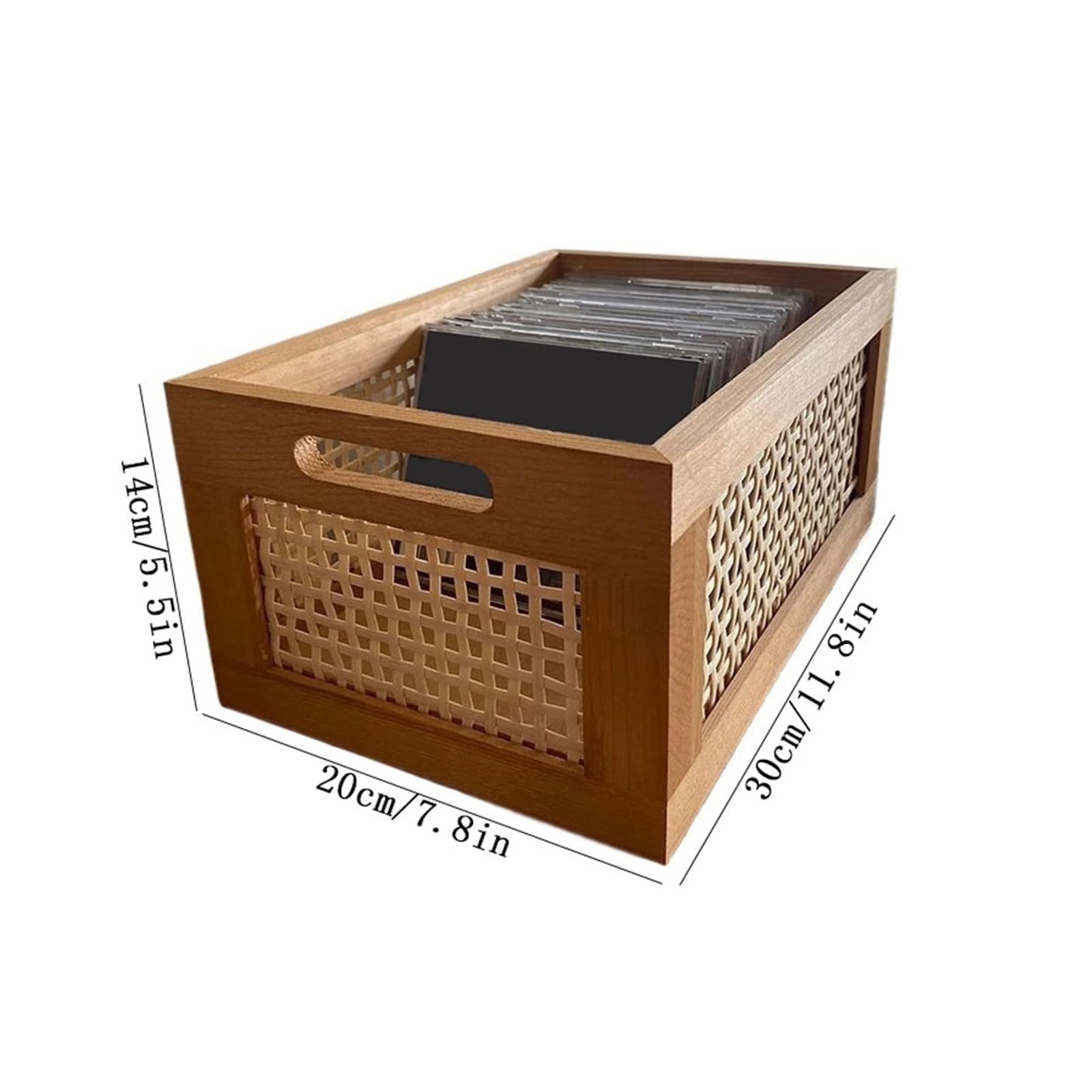 Custodia per CD Scatola porta CD in legno traforato, scaffale multifunzionale for riporre i dischi in casa Portadischi