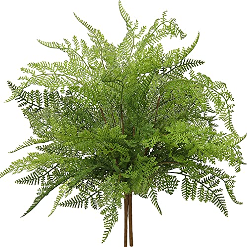 PLANT Artificial Boston Fern Plants Large Fake Greenery Shrubs 2 Pcs Faux Plant Bushes for Home Garden Office Farmhouse Indoor Outdoor Decor, Green, 19 Inch