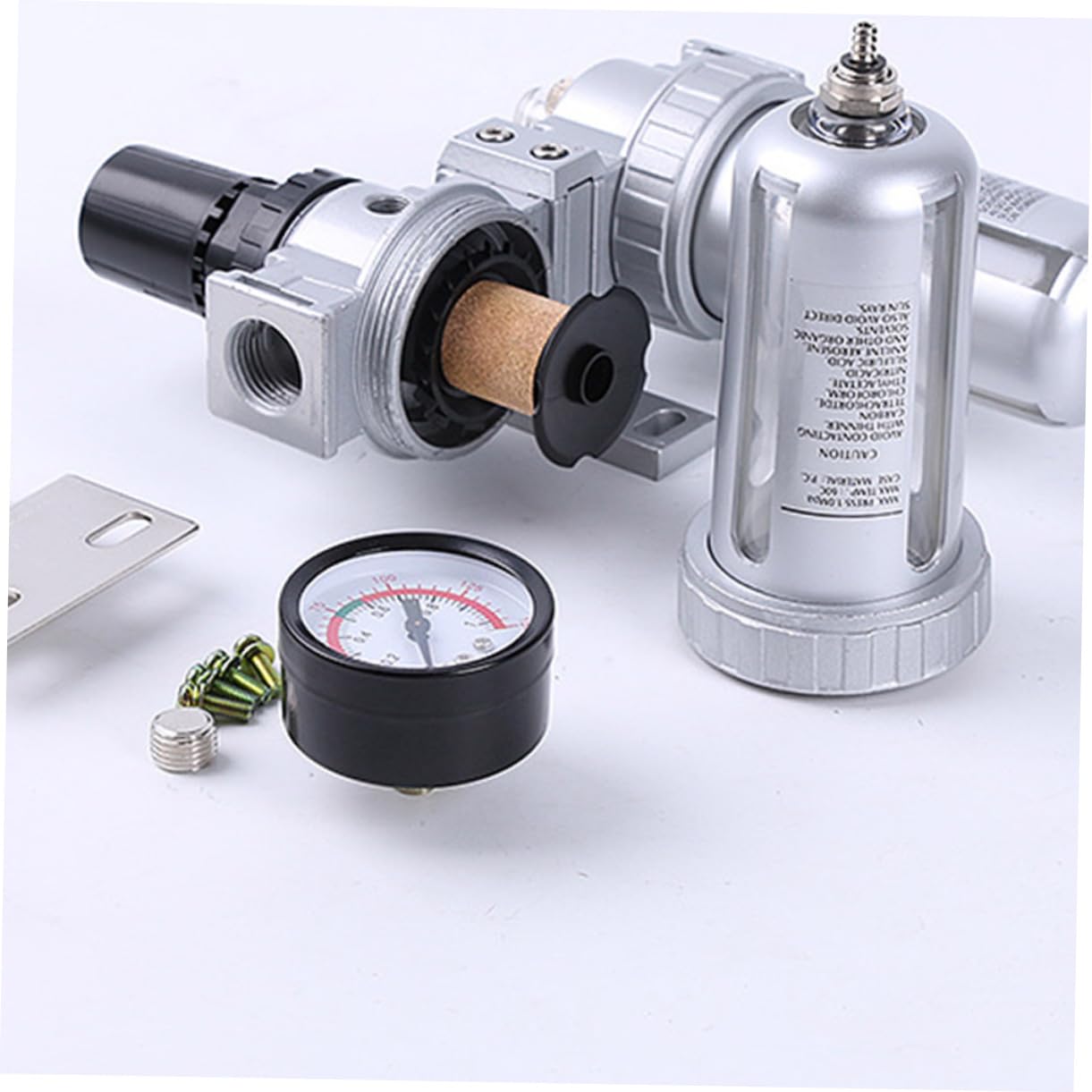 Homoyoyo Regolatore Aria con Separatore Scarico per Compressori e Strumenti Pneumatici Controllo Umidità e Pressione Aria
