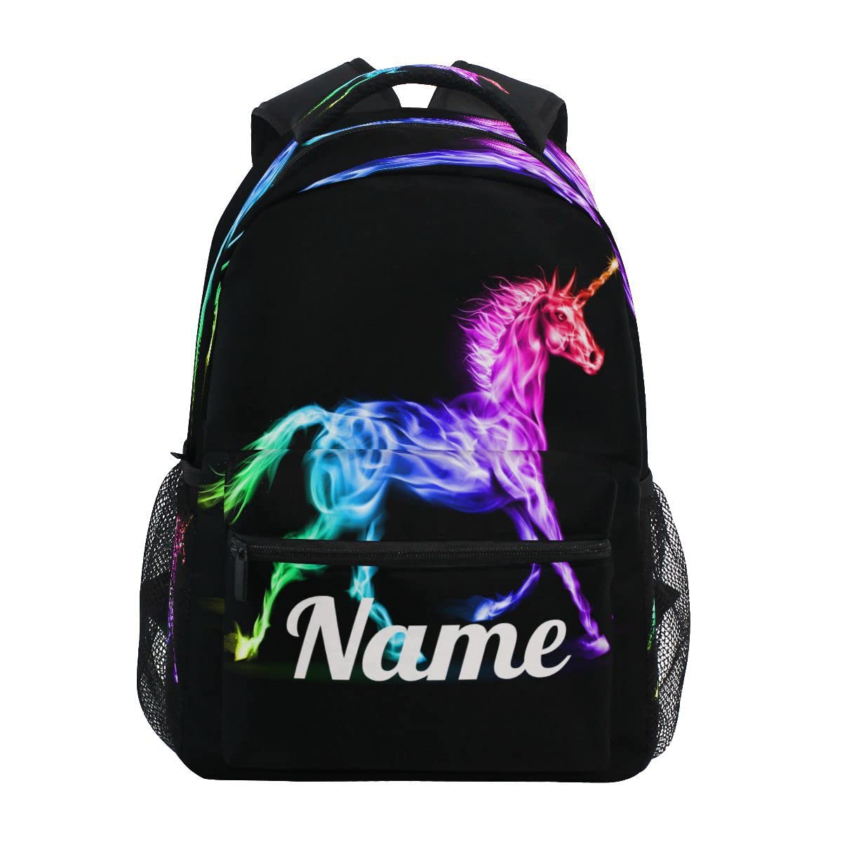Custom1 - Mochila para niños con texto en inglés "Añade tu nombre", mochila para estudiantes primarias, bolsa para libros para niños y niñas, Personalizado7, talla única