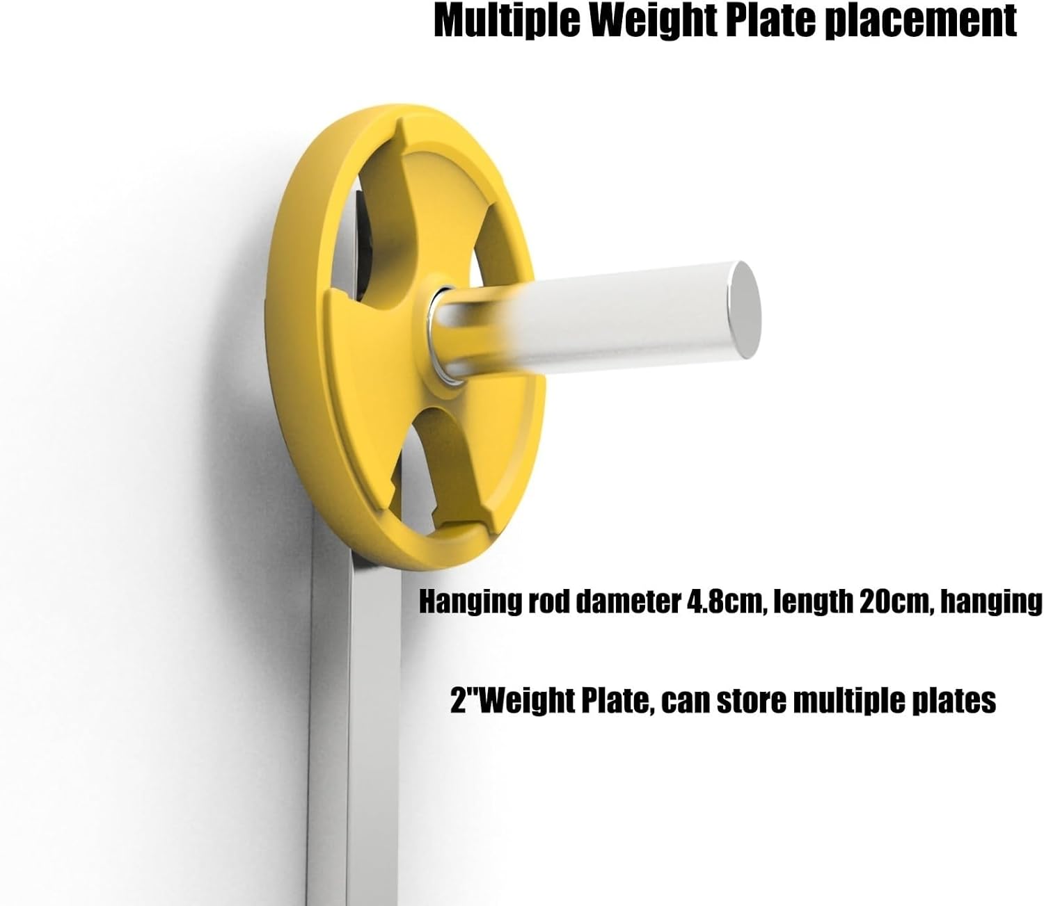 Stainless Steel Wall Mounted Weight Plate Holder for 2 Inch Olympic Weight Plate, Weight Plate Storage Wall Mount, for Home Gym (Color : Silver, Size : 3 Layer)