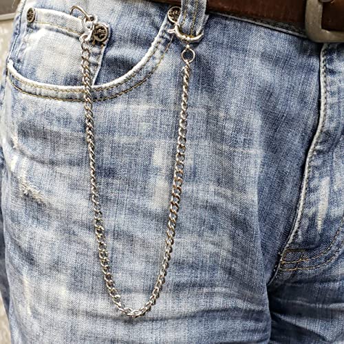 Watchvshop Stainless Steel Pocket Watch Chain Albert Chain With Steel Curb Link Chain, Steel Spring Clasp And Steel Polish Clasp Fcs91 #TOP5