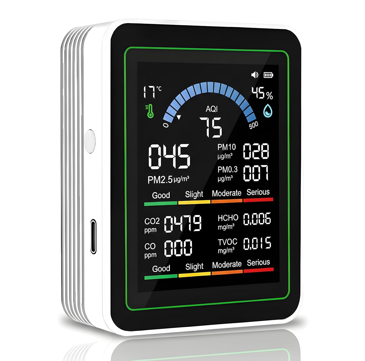 2026 Indoor Air Quality Monitor, 15 in 1 Portable Smartair Quality Tester for CO2 | CO | TVOC | HCHO | Temp | AQI | PM0.3-10 Detection Hum for Home Cars Plants and Pets So On-picture-14