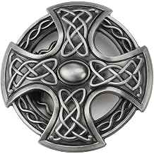 Cross Belt Buckle for Men, Viking Celtic Cross Punk Celtic Knot Cross Round Western Cowboy Belt Buckle