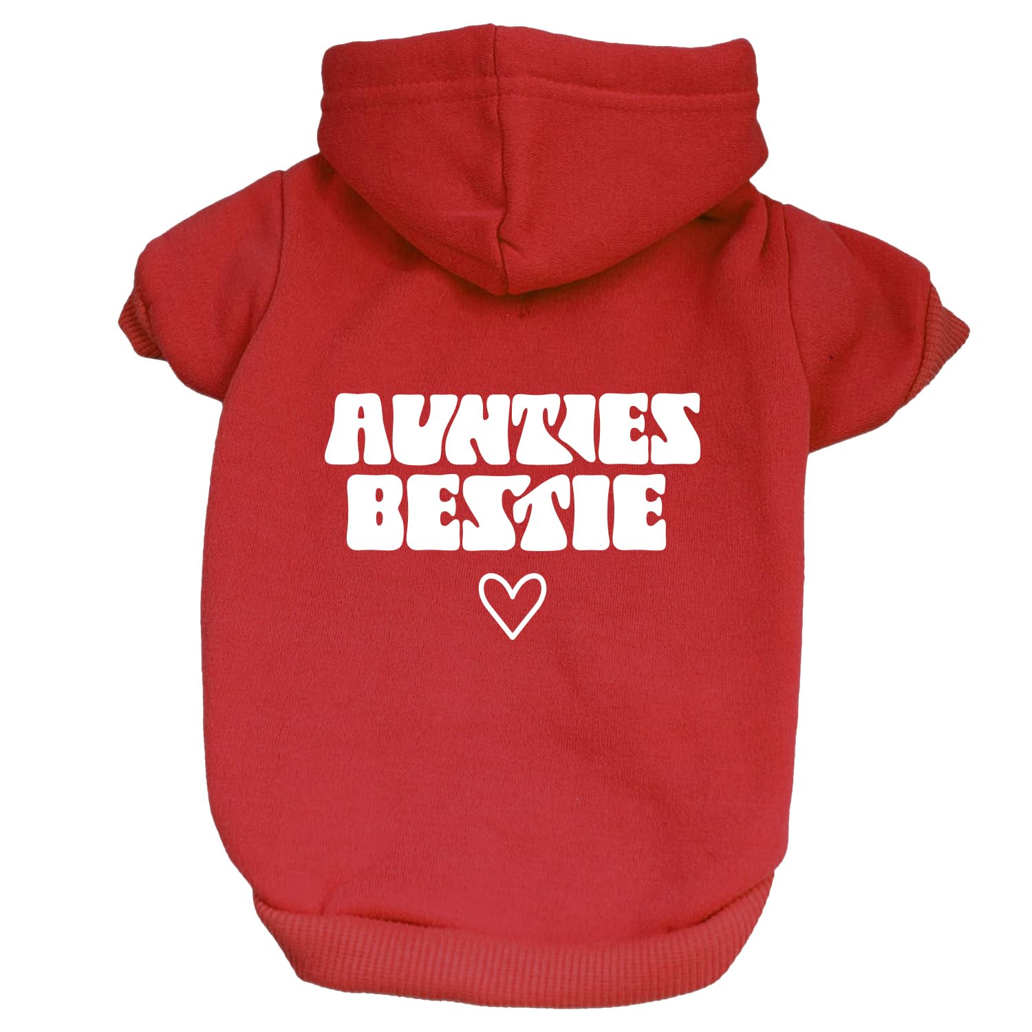 Aunties Bestie Dog Hoodie | Fleece Lined |Leash Hole| Mother's Day | Aunt Gift | Best Auntie & Sister | Valentine's Day|Red, 5X-Large 1360