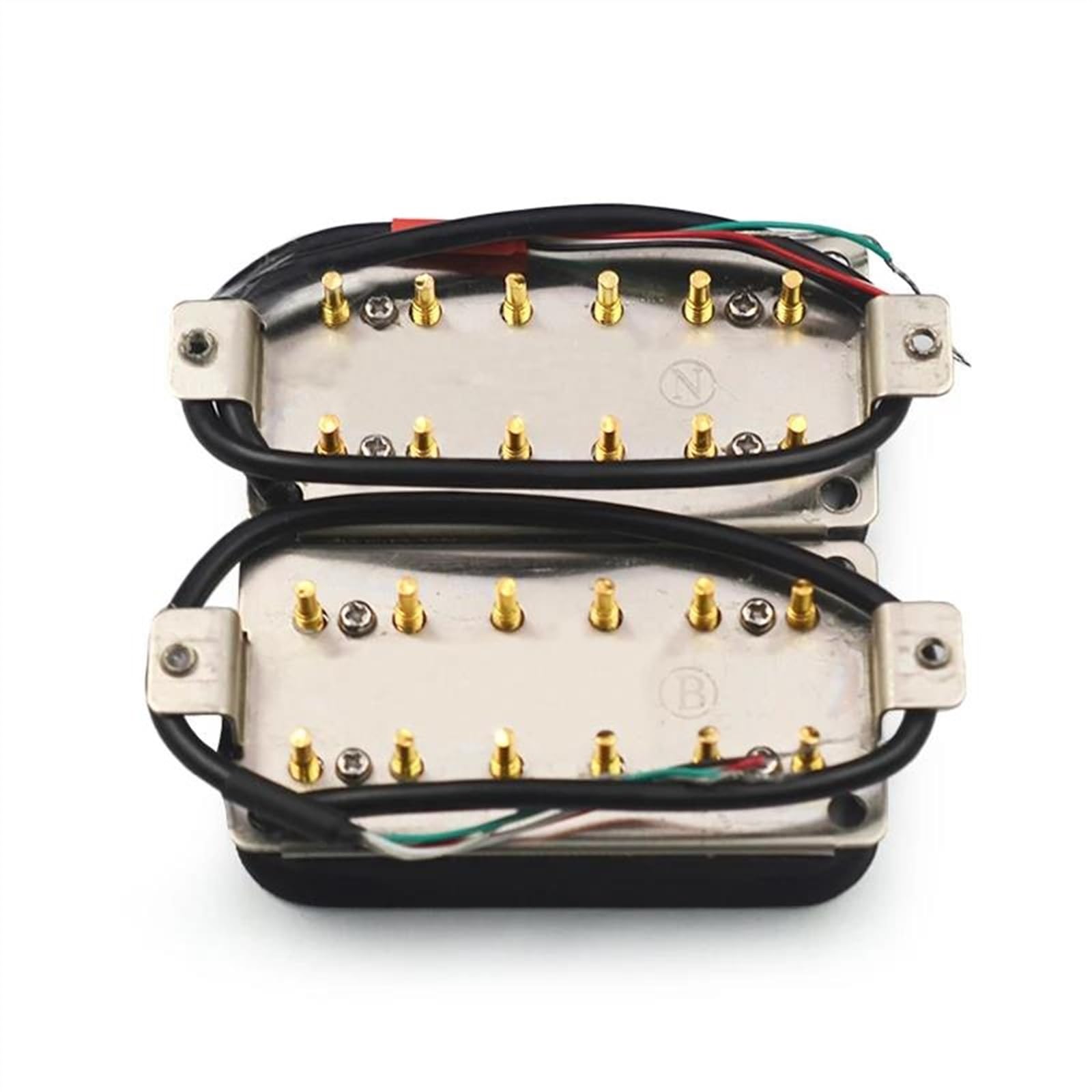 Professioneller E-Gitarren-Tonabnehmer Alnico5 Humbucker Coil Spliting Neck7.5K/Bridge15K Double Coil E-Gitarre Pickup Schwarz Gitarre Teil (Color : Neck 50MM)