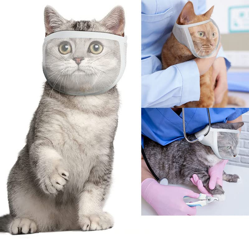 Amazon | メッシュ口輪 猫 犬 口輪 猫 マスク 通気穴付き 透明 PVC