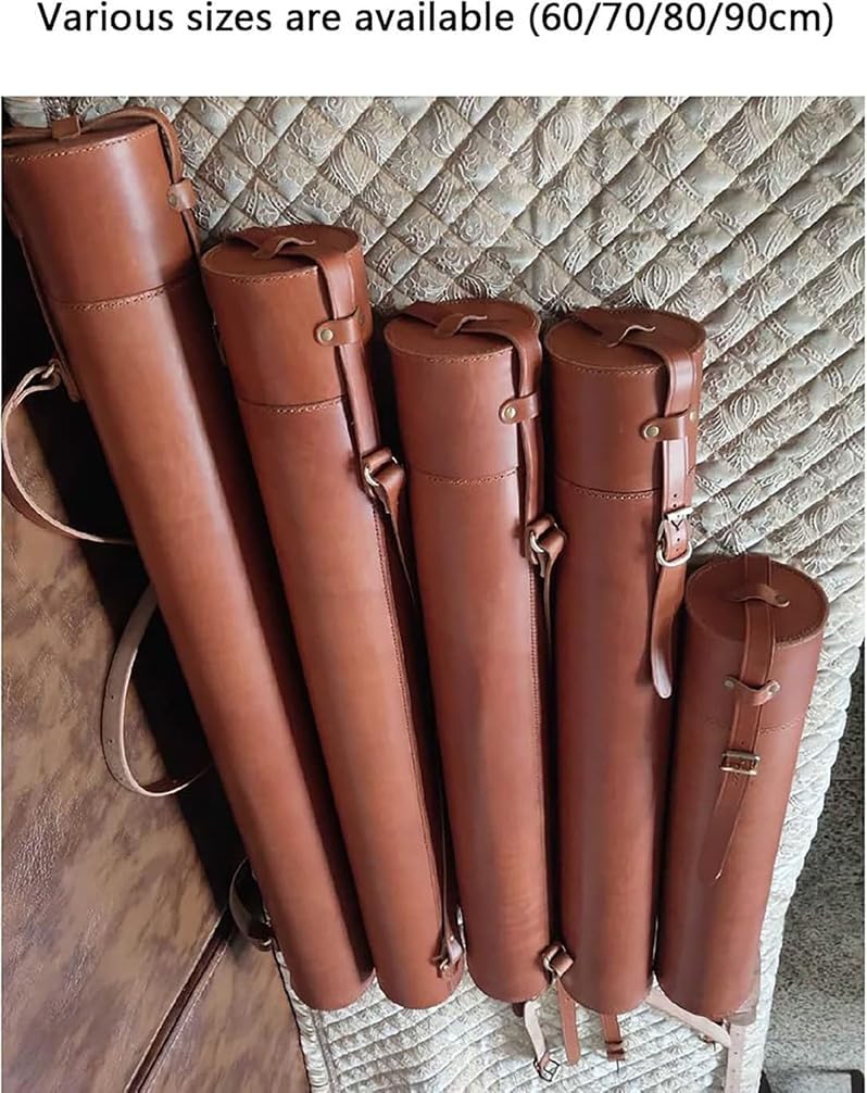 Wysokiej Jakości Skórzana Tuba Na Dokumenty 72 Cm/82 Cm - Eleganckie Etui Do Przechowywania I Podróży Na Plany, Grafiki, Plakaty, Rysunki, Mapy I Ważne Dokumenty Dla Architektów(72 * 7cm)