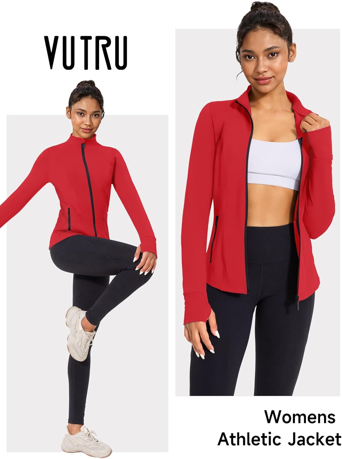 VUTRU Women's Workout Jacket Zip Up Athletic Lightweight Running Yoga Jacket with Pockets - Image 5