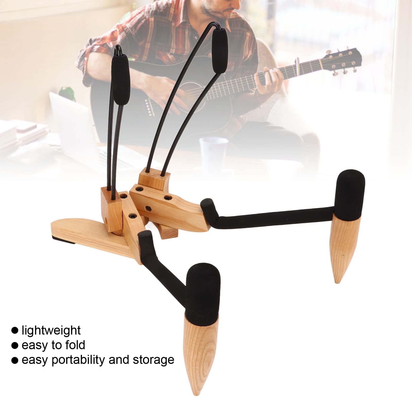 Klappbarer Gitarrenständer, robust, Faltbarer Celloständer, aus Holz, klassisch, tragbar, für Cello-Gitarren-Bässe