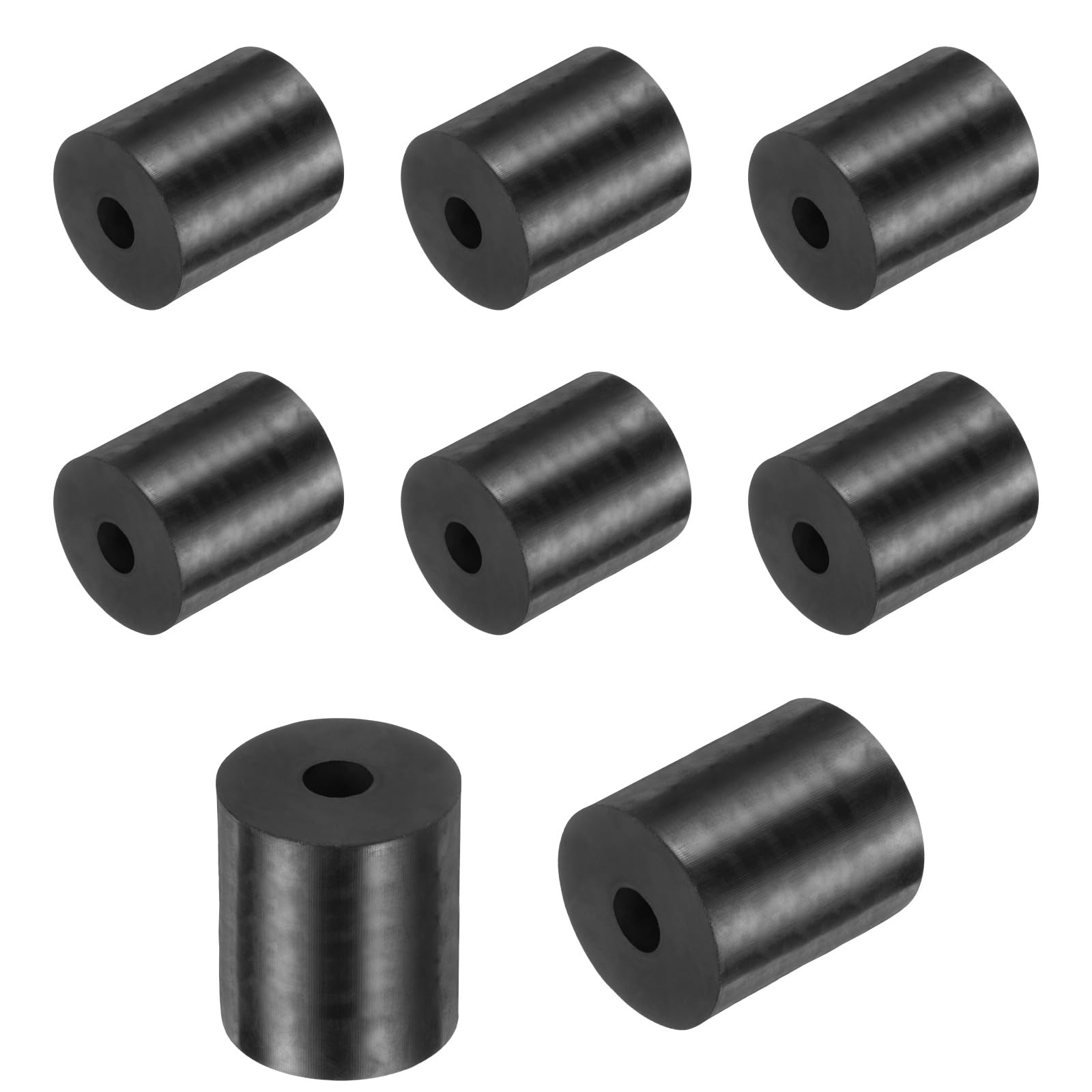 sourcing map 8 Pcs Rubber Spacers 40mm OD x 10mm ID x 35mm Height Round Anti Vibration Spacer Rubber Bushing Grommets — image 1