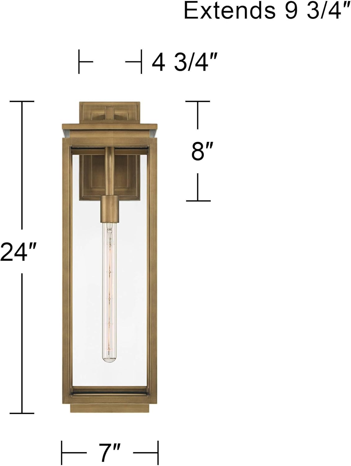 Possini Euro Design Possini Euro Atkins 24" High Die Cast Brass Outdoor Wall Light