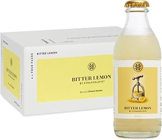Bitter Lemon StrangeLove 180 ml Glass Bottles 24 Pack Gin Mixer with Citrus | Aperitivo Mixed Drinks, Afternoon Pours plus Weekend Bar Carts, with Bright Bite, Zesty Lift and a Clean Finish when Hosting.