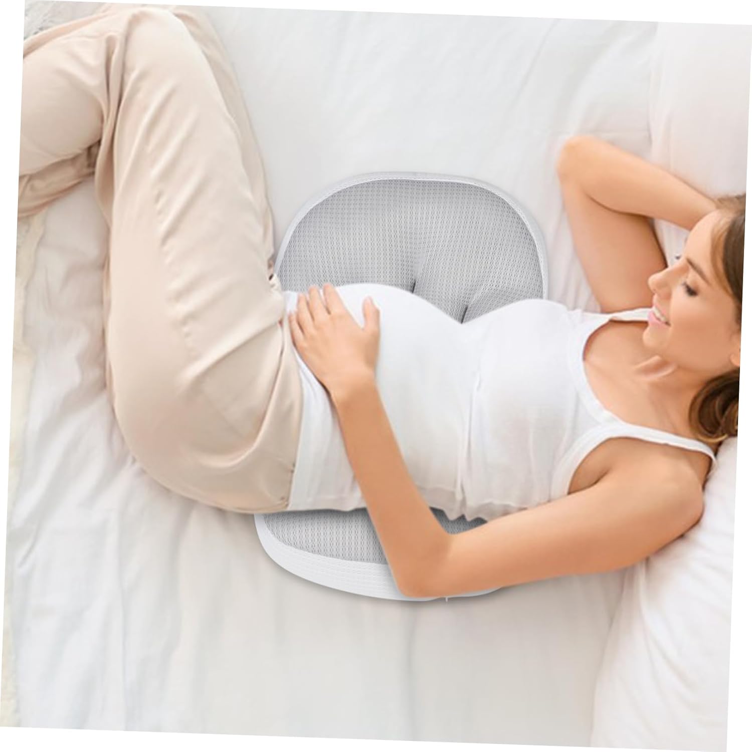 Pregnancy Pillow for Pregnant Women Support Cushion for Back and Belly 100% Cotton Maternity Pillow Removable Cover for Rest and Comfort 2-Piece Set