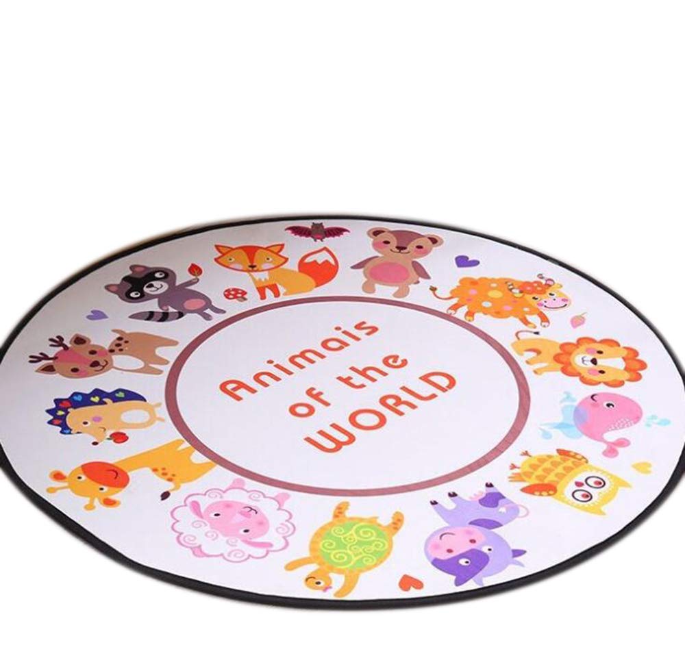 Tapis de jeu bébé rond lavable et antidérapant pour chambre d'enfant