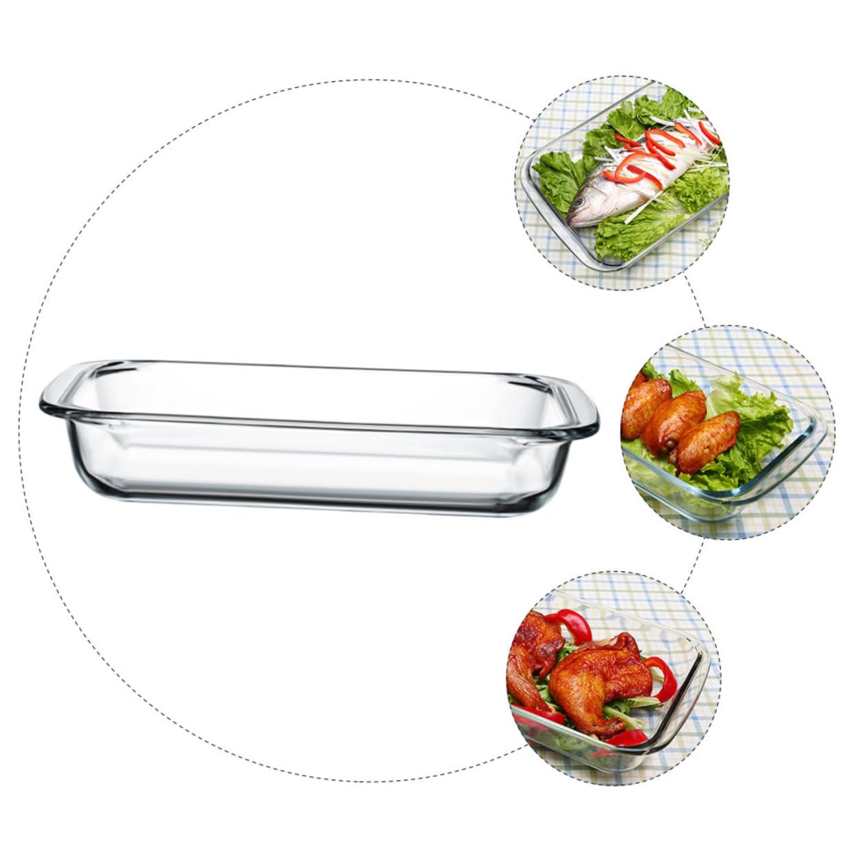 Plat De Cuisson en Verre Trempé Allant Four Plat De Cuisson Plaque De Cuisson en Verre Antiadhésif - Lavable Lave-Vaisselle