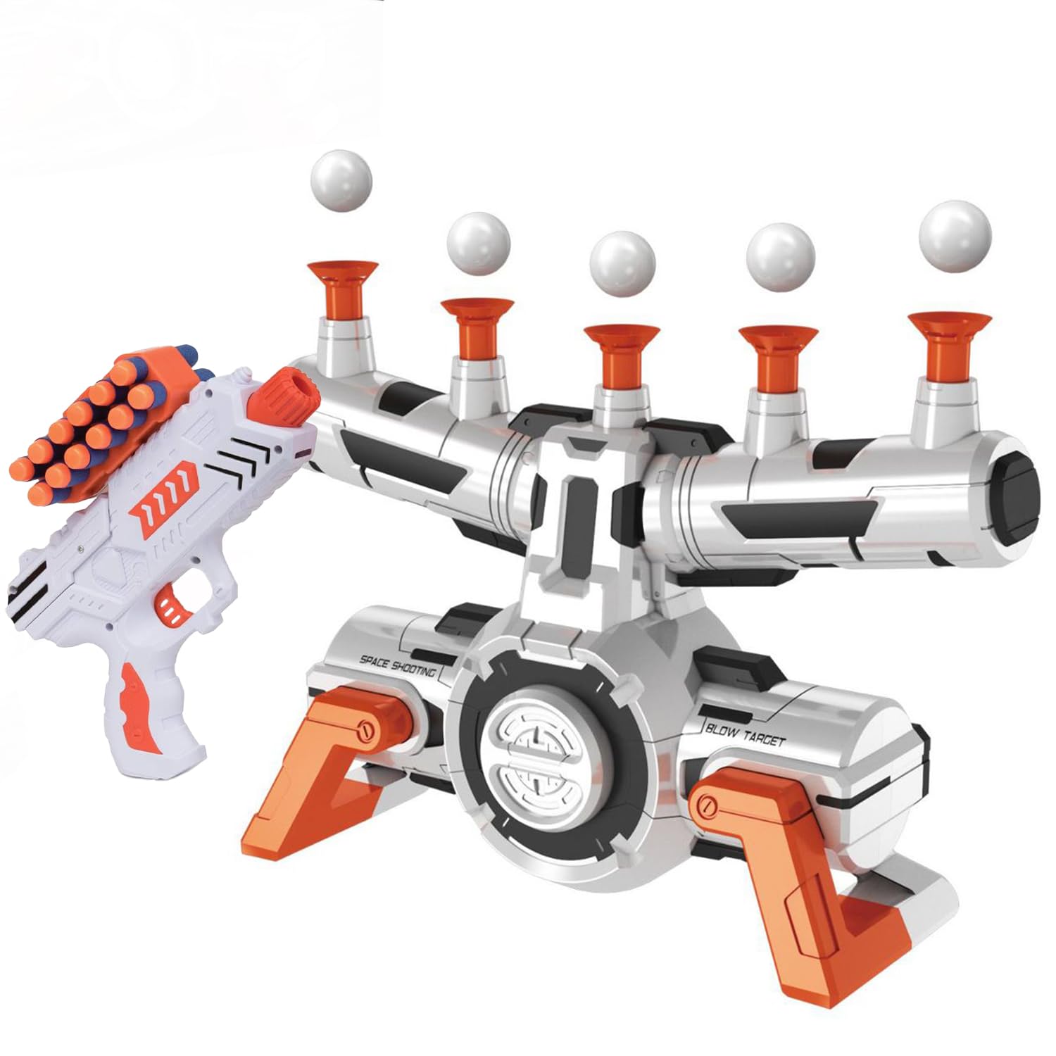 Astroshot Zero G Shooting Games for Kids - Nerf Compatible Floating Ball Targets for Shooting with 1 Foam Blaster Toy Gun, 10 Floating Ball Gun Targets, 12 Foam Darts, and 1 Foam Dart Holder