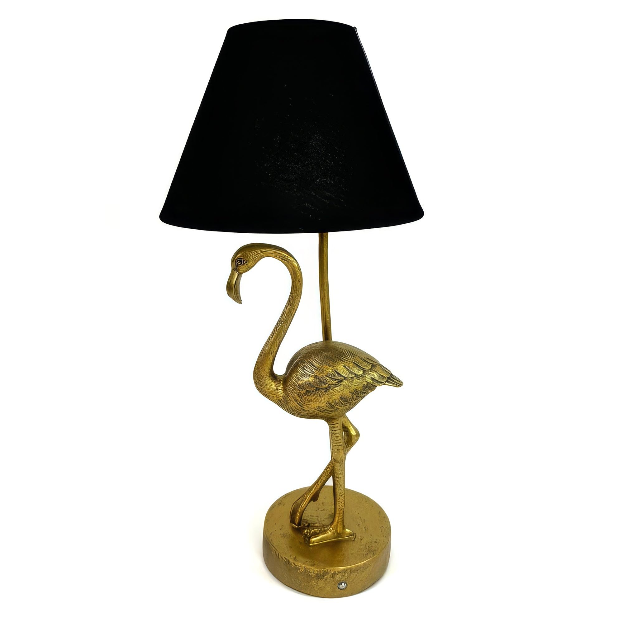 Madison & Mayfair Antique Gold Flamingo Table Lamp with Black Shade