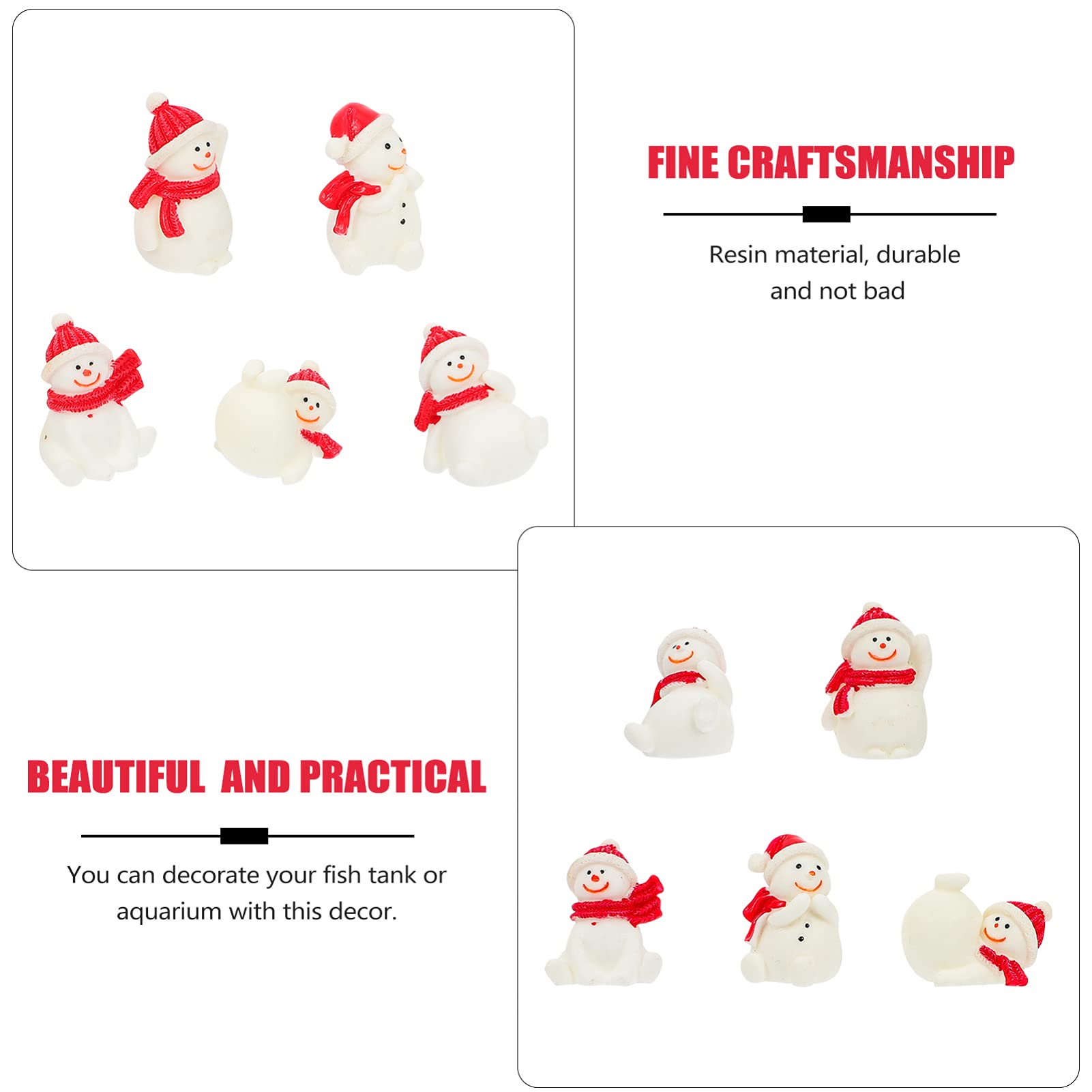 Amazon.co.jp: 5 個のミニ樹脂クリスマスオーナメント雪だるま