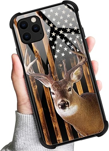 Vista 24 de Funda compatible con iPhone 13 Pro, diseño de patrón para iPhone 13 Pro, fundas para mujeres y niñas, Betsy Ross 13 estrellas de madera con bandera