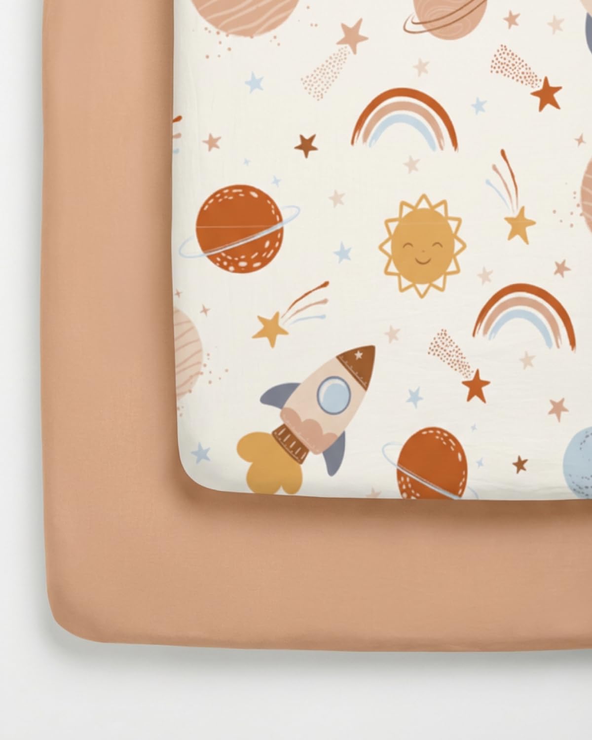 2-Pack Pack N Play Sheets - Playard Mattress Sheets - 38 x 26in, Space Boy