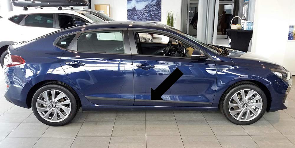 Spangenberg Listones de protección laterales de color negro para Hyundai i30 Fastback a partir de año de construcción 06.2017- F54 (3700054)